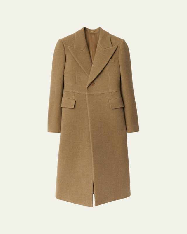 Tailored Wool Silk Melange Coat